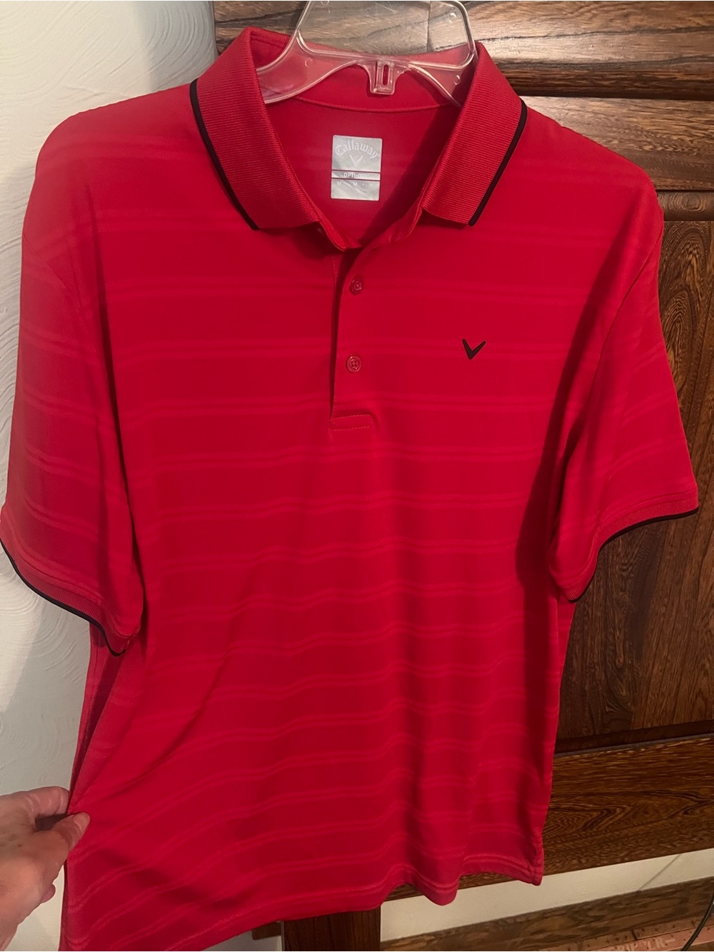 Callaway Opti-Dri Ted Medium Red/Black Trim Men’s Shirt, good condition